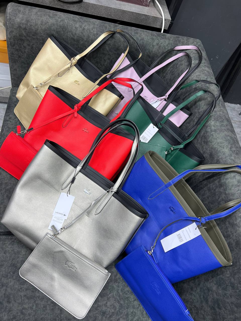 کیف زنانه لاکوست دورو همراه با مینی بگ سایز ۴۵×۳۰